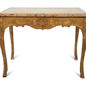 A Louis XV Giltwood Marble Top