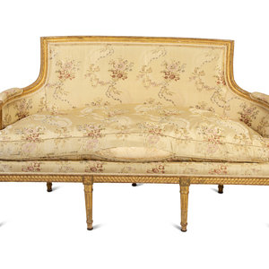 A Louis XVI Carved Giltwood Canape LAST 2a7ca3