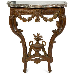 A Louis XV Giltwood and Marble 2a7c9a