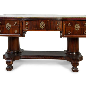 A Late Regency Style Mahogany Partner's