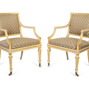 A Pair of Regency Painted and Parcel 2a7ccf