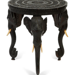 An Anglo Indian Carved Teak Elephant Leg 2a7cdc