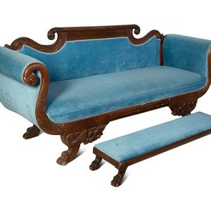 An American Empire Carved Walnut Sofa
CIRCA