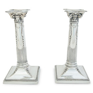 A Pair of German 800 Silver Candlesticks Hessenberg 2a7d11