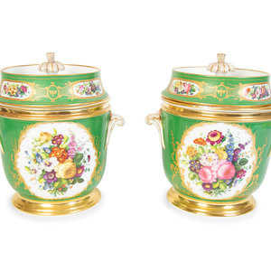 A Pair of Sevres Style Porcelain