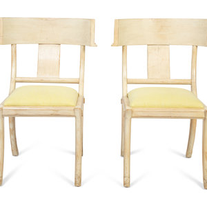 A Pair of Painted Klismos Chairs