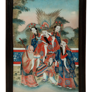 A Reverse Painted Chinese Plaque EARLY 2a7d74