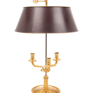 An Empire Style Gilt Metal Three Light 2a7d92