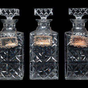 Three Cut Glass Decanters with 2a7daa