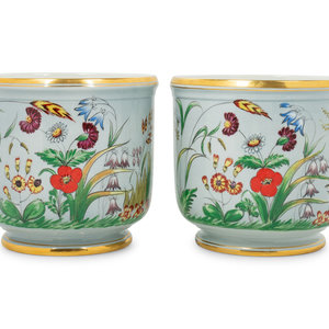 A Pair of Italian Porcelain Cache