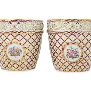 A Pair of Dresden Porcelain Cache