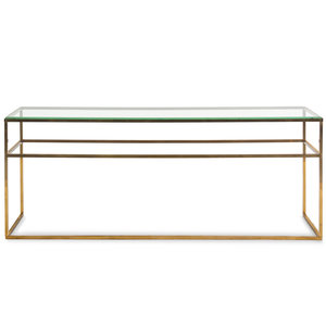 A Lacquered Brass and Glass Console 2a7dff