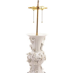 A Blanc-de-Chine Porcelain Baluster