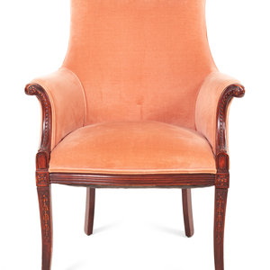 An Italian Velvet Upholstered Armchair
20th