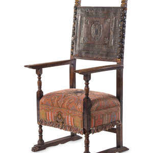 A Spanish Baroque Walnut Armchair 16th 17th 2a7e8d