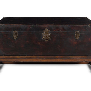 A Leather-Veneered Trunk on a Later