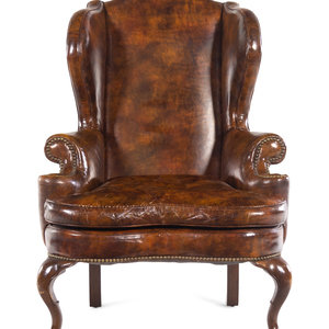 A Queen Anne Style Faux Leather 2a7eca