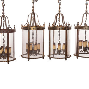 A Set of Four Brass Lanterns from