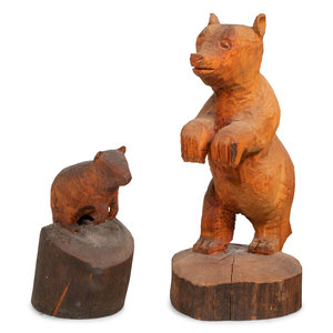 Two Carved Wood Animals by Don