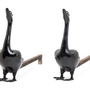 A Pair of Cast Metal Goose Form 2a7f38