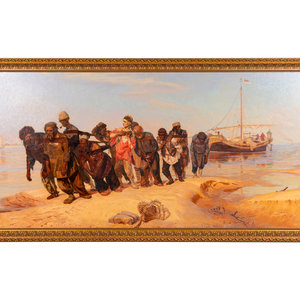 After Ilya Repin Russian 1844 1930 Boatmen 2a7f80