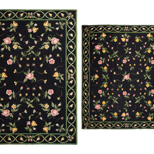 Two Needlepoint Rugs
Mid-20th Century
Larger