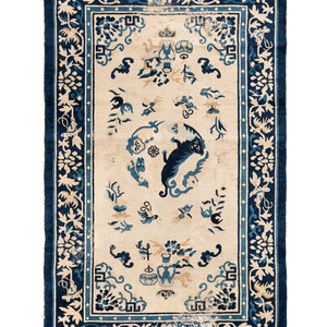 A Chinese Wool Rug with a Buddhistic 2a7fce