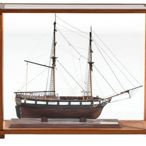 A Painted Wood Cased Scale Model
