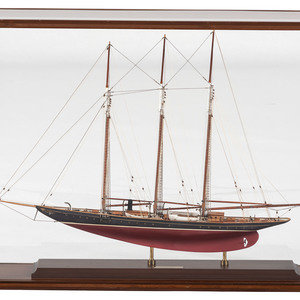 A Cased Scale Model of a Three-Mast