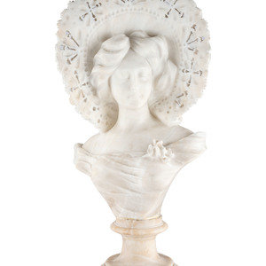 A Carved Alabaster Bust of a Woman 20th 2a8000