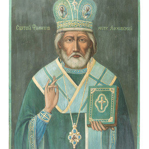 A Russian Painted Icon on Wood  2a8024