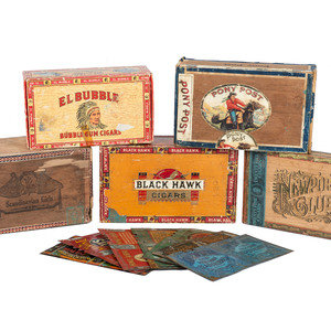 A Collection of Cigar Boxes and