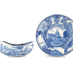 A Blue and White Transferware Sauce