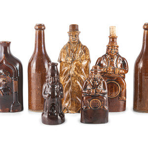 Seven Bottles in Brown Glaze American  2a80af