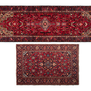 A Persian Wool Rug and Runner
20th