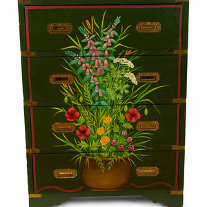 A Campaign Style Painted Secretary Chest 20TH 21ST 2a8113