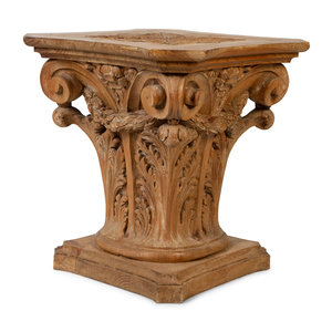 A Continental Carved Wood Corinthian