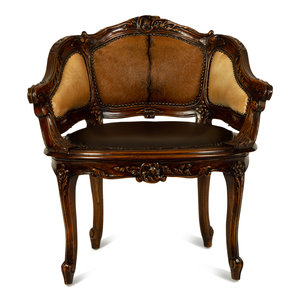 A Louis XV Style Haircalf Leather