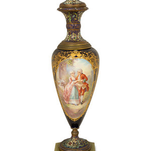 A Sevres Style Porcelain And Champleve 2a8167