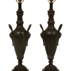 A Pair of French Empire Style Bronze