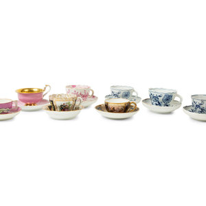 Six Meissen Porcelain Cups and