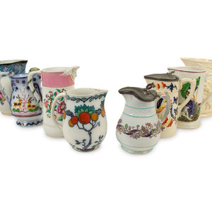 A Collection of Eight Painted, Transferware
