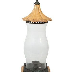 A Blown Glass Hurricane Lamp with 2a81c3