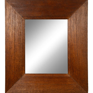 An Art Deco Rectangular Oak Mirror FRENCH  2a81d1