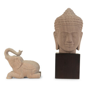 Two Southeast Asian Carved Sandstone 2a81e9