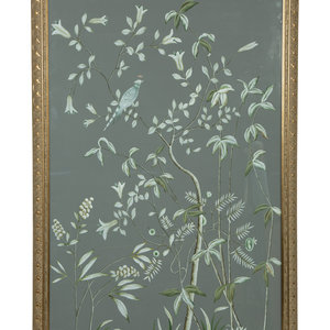 A Chinese Hand Painted Silk Wallpaper