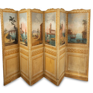 An Italian Six Panel Painted Canvas 2a84c8