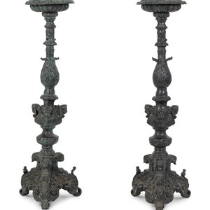 A Pair of Large Patinated Bronze 2a84cf