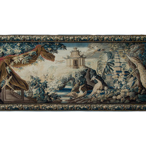 A Continental Wool Tapestry Depicting