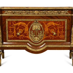 A Louis XVI Style Marquetry Silvered 2a84f4